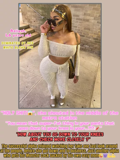 White alpha and his dark skinned mother