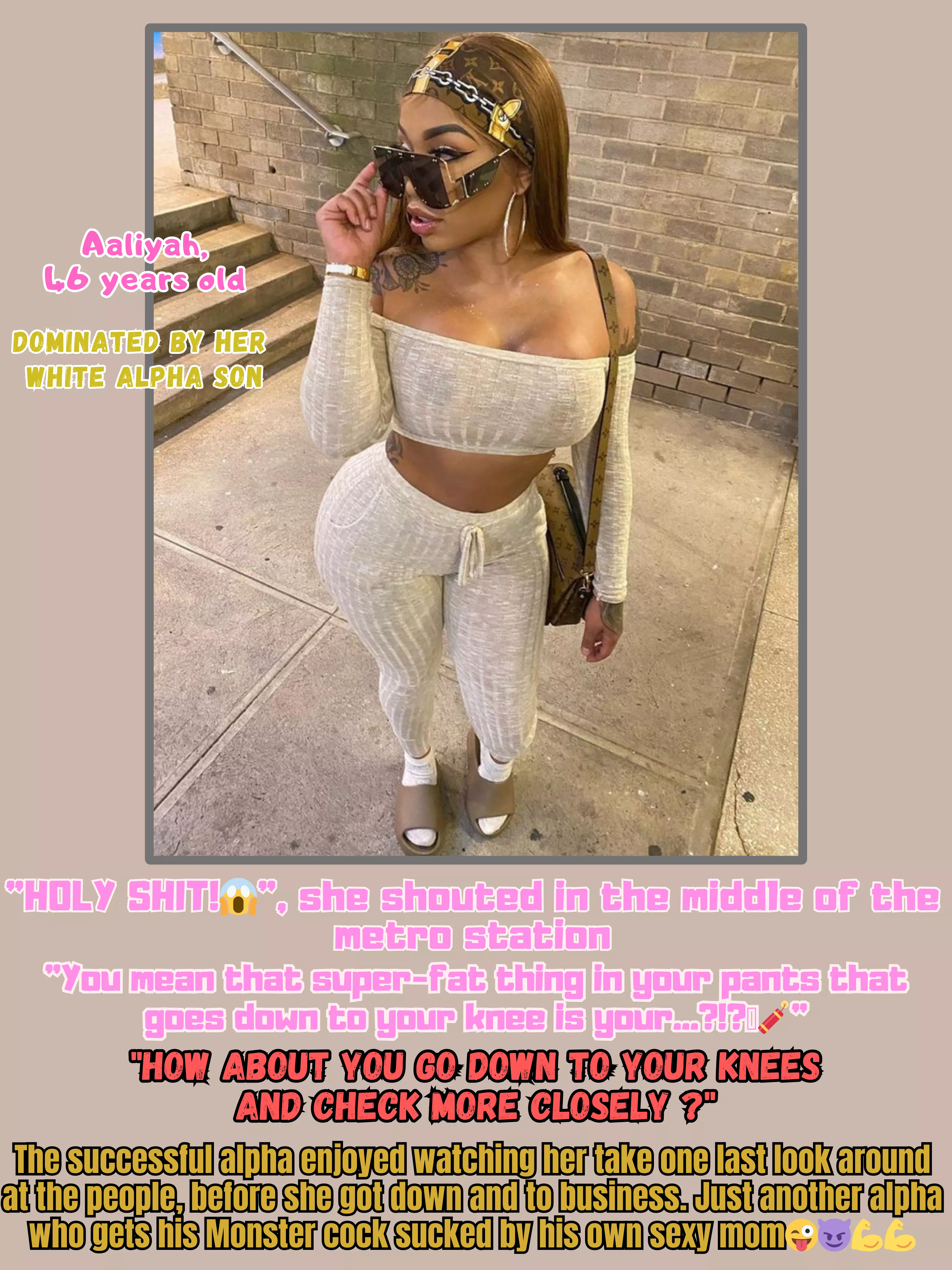 White alpha and his dark skinned mother