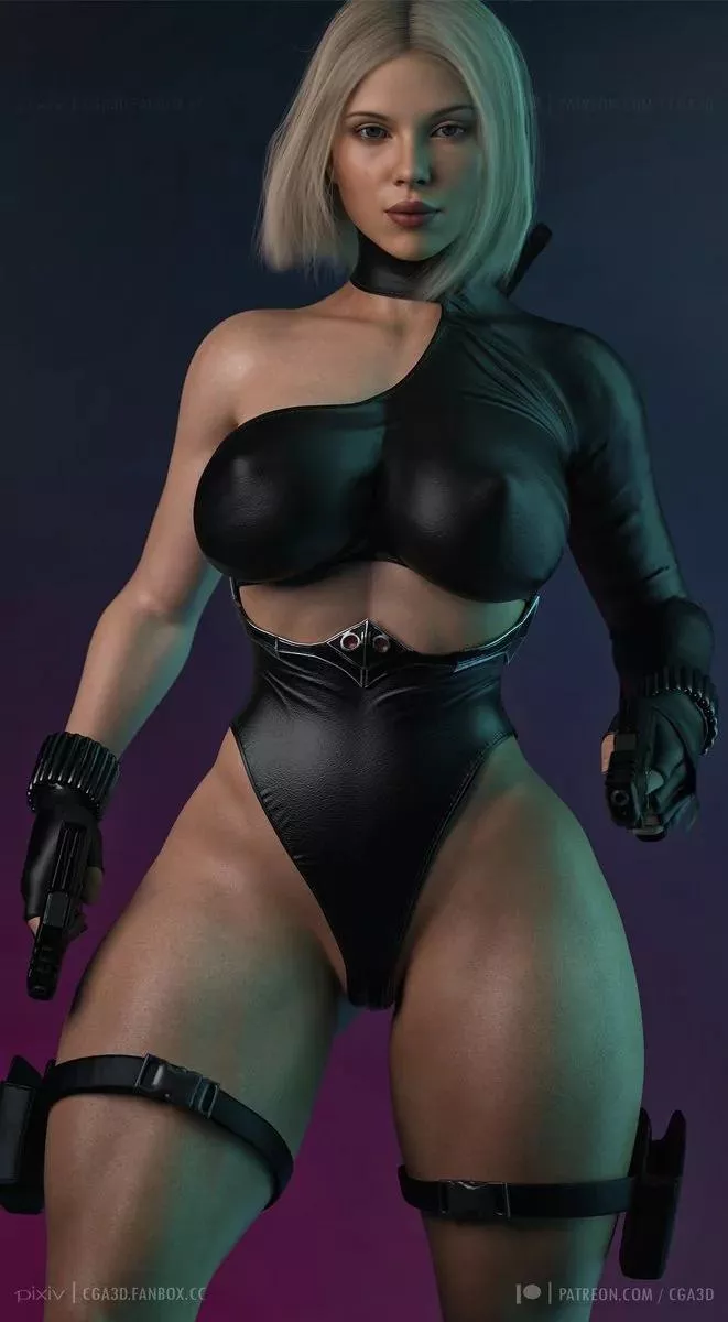 Blonde Black Widow New Outfit (Cga3d) [Marvel]