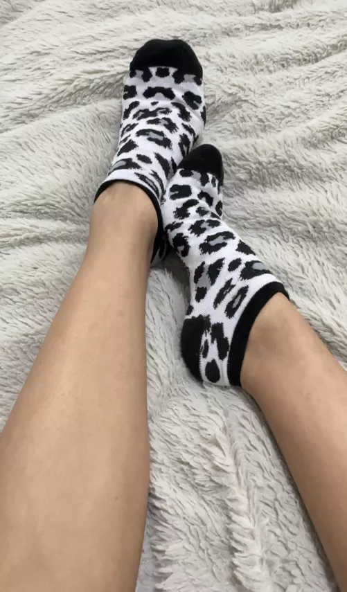 Leopard print ankle socks