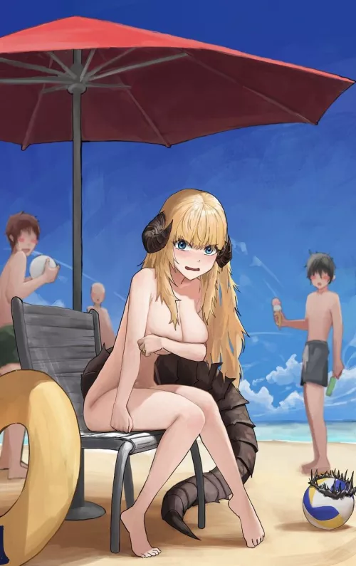 She was told it was a nudist beach (it wasn’t)