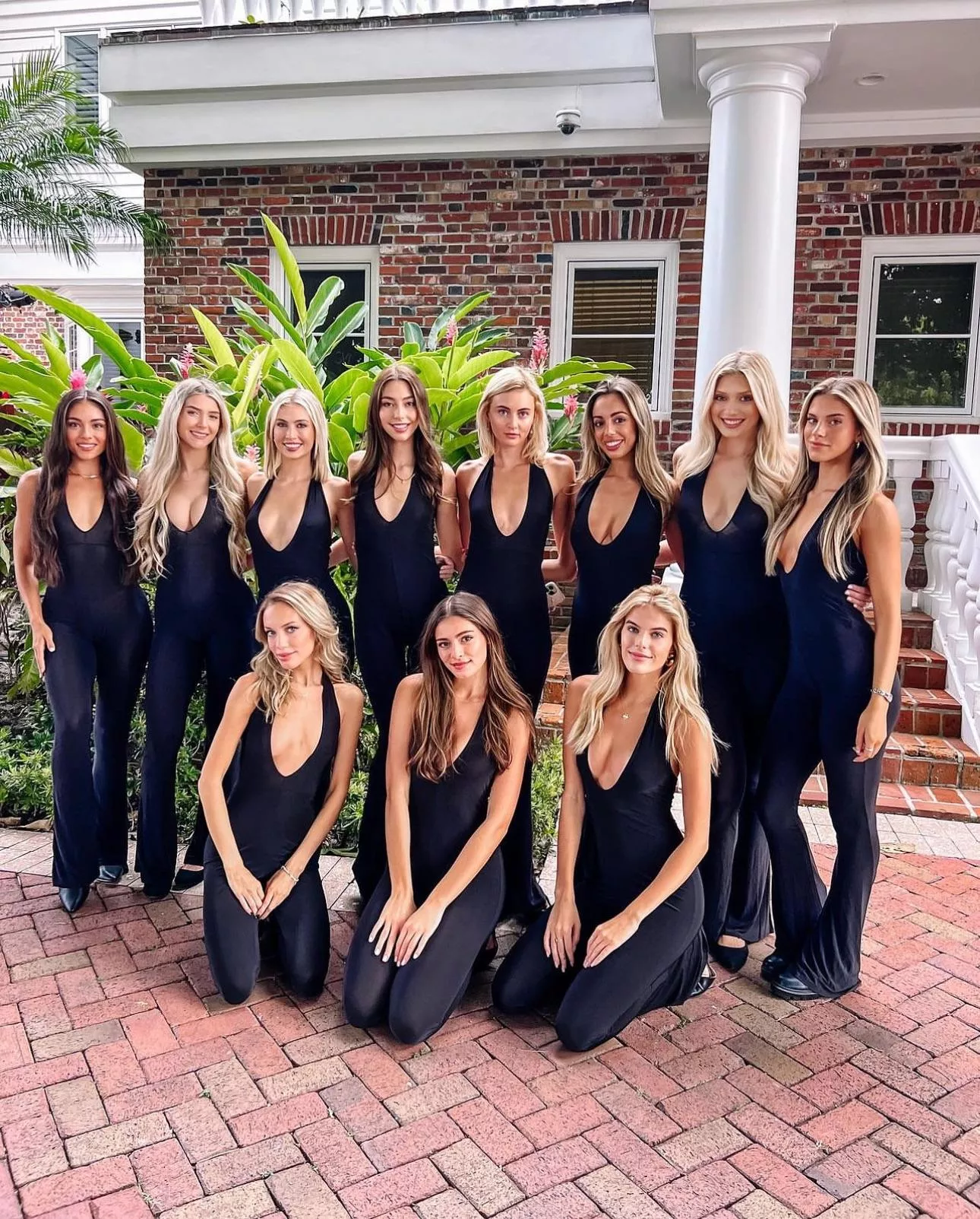 Big group of gals in black