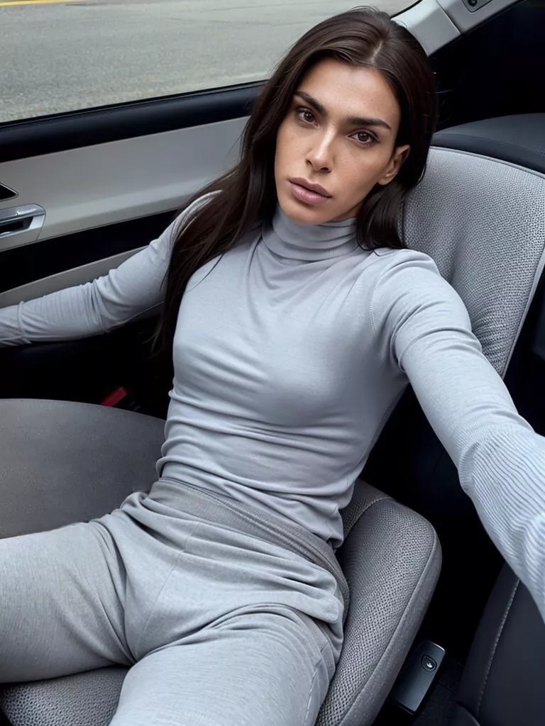 Just a casual day in my car in grey sweats 😈