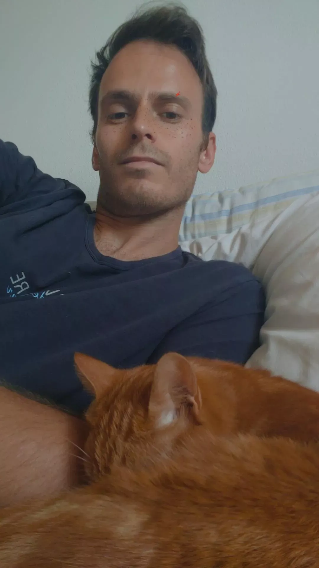 My cat and I, still wondering who's the sleepiest today😅