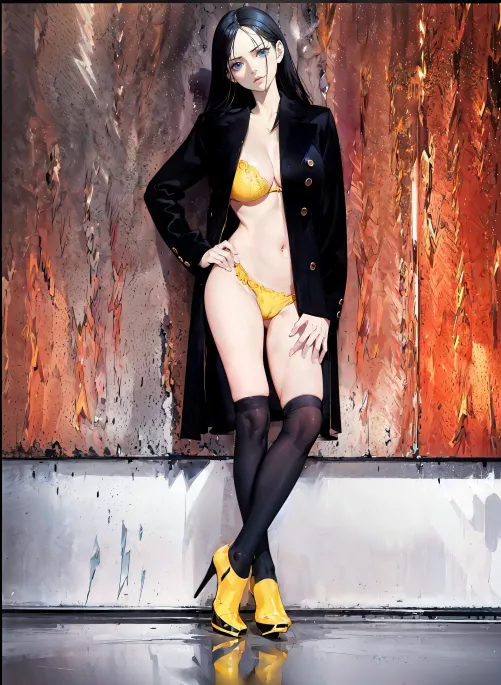 Nico Robin in black with a touch of yellow