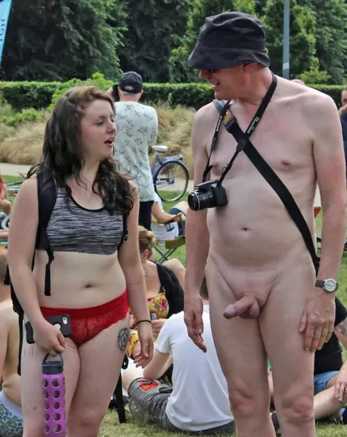 Old and young enjoying the experience of a public boner at WNBR