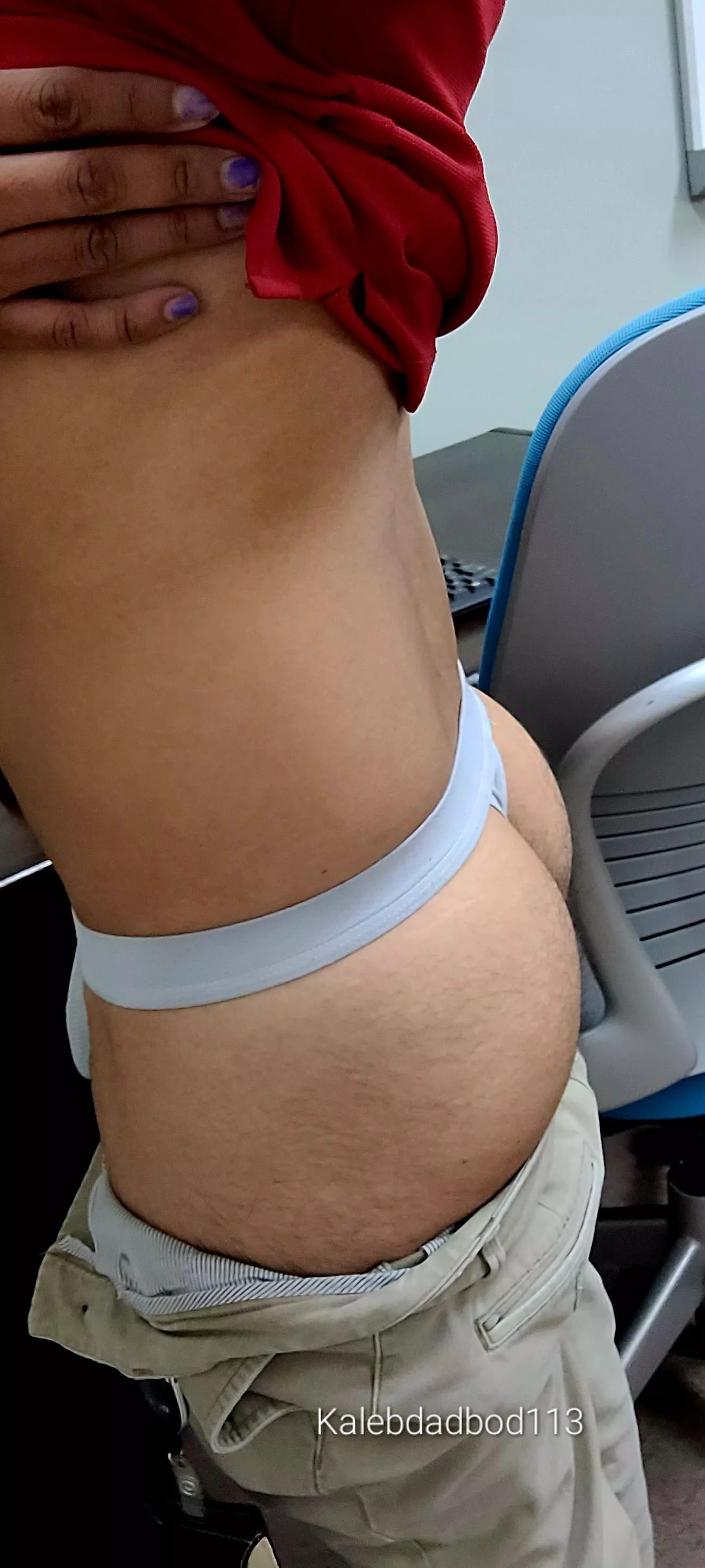 Thong under work khakis