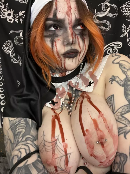 Cosplaying as a sexy evil nun, Now who's going to be my Priest? [F]