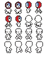 Decided to start an earthbound spritesheet. First off is Shygal! Not sure how much I like the head tho...