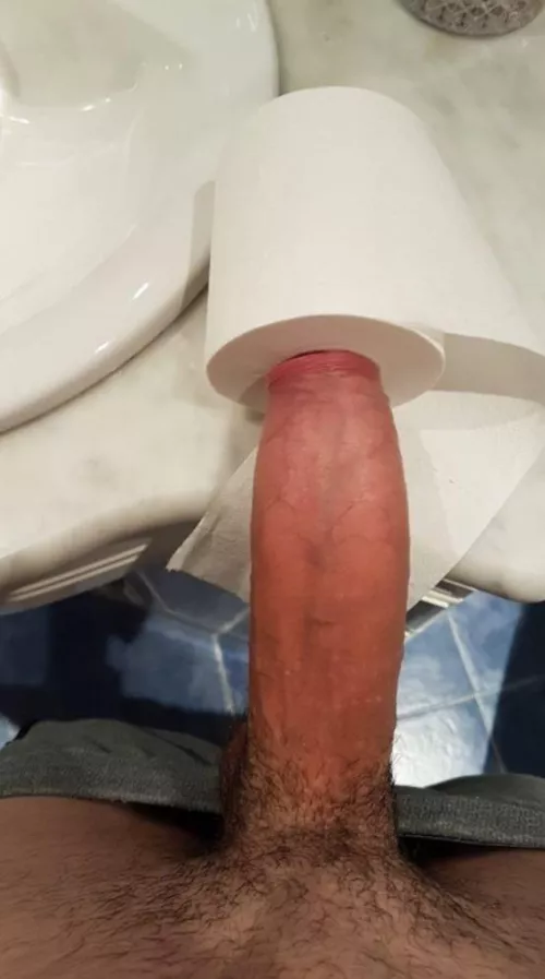 Thicker massive cock VS Toilet Paper Roll