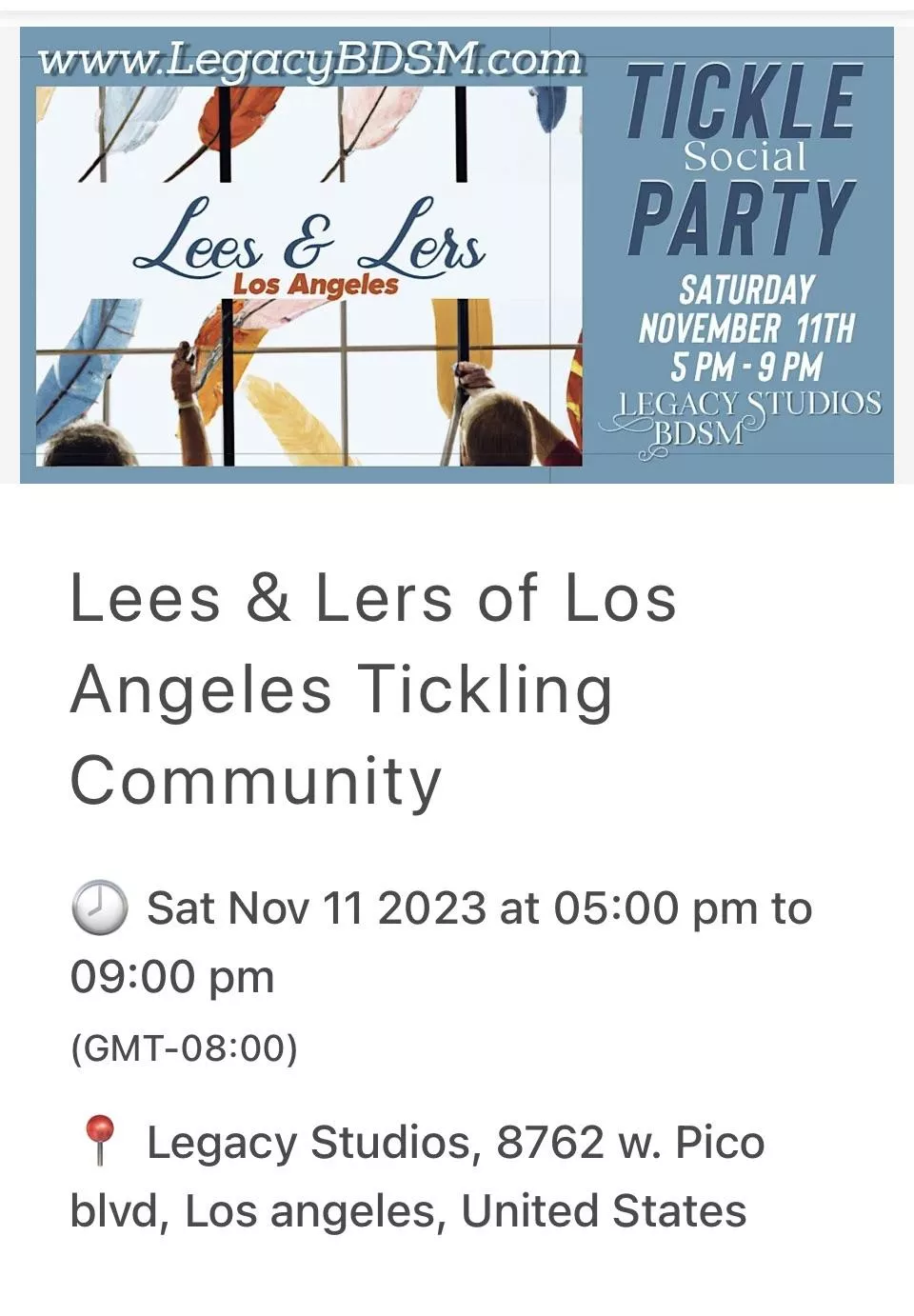 Tickling event in LA