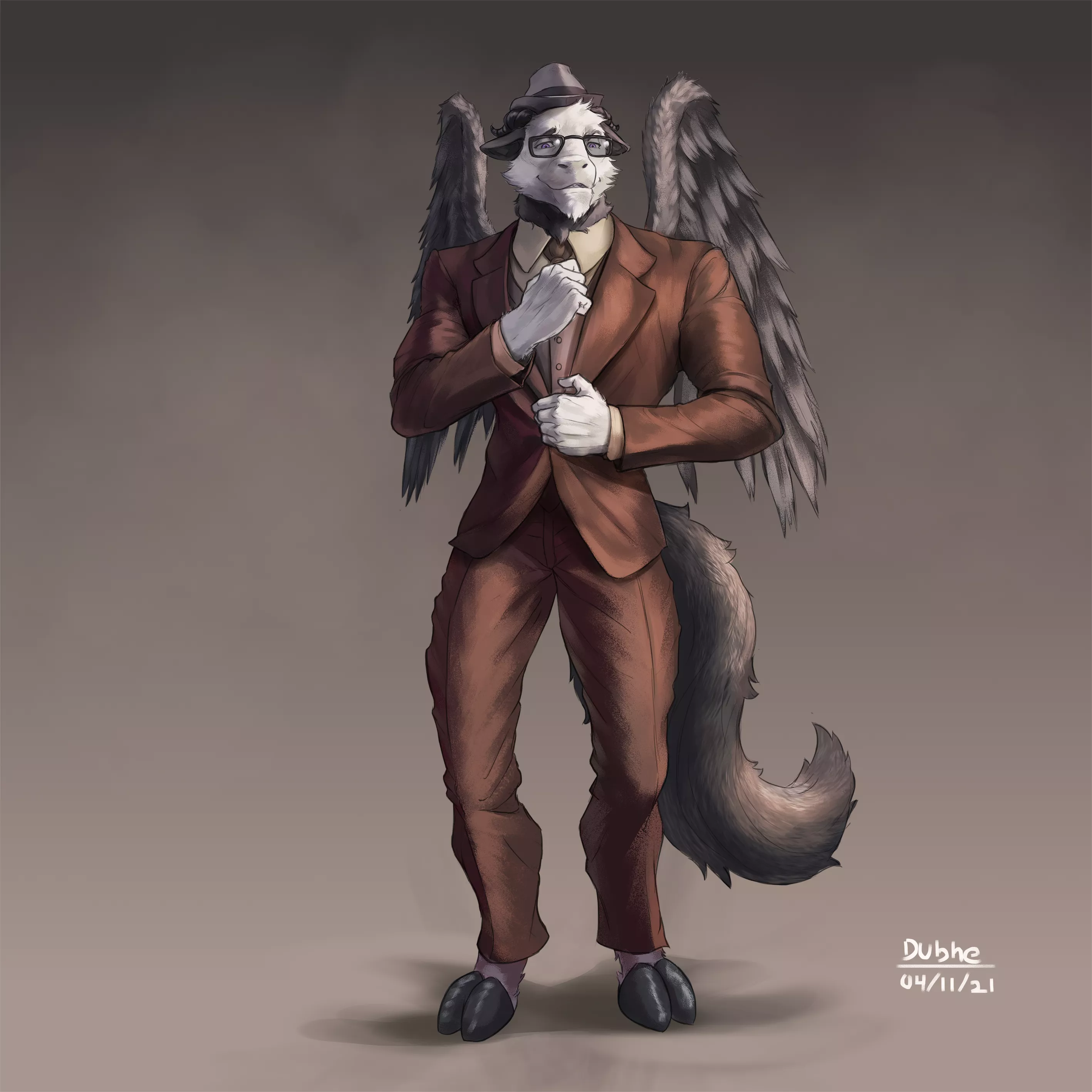 Based on his appearance and presence, what profession do you think he does? Commission artwork.