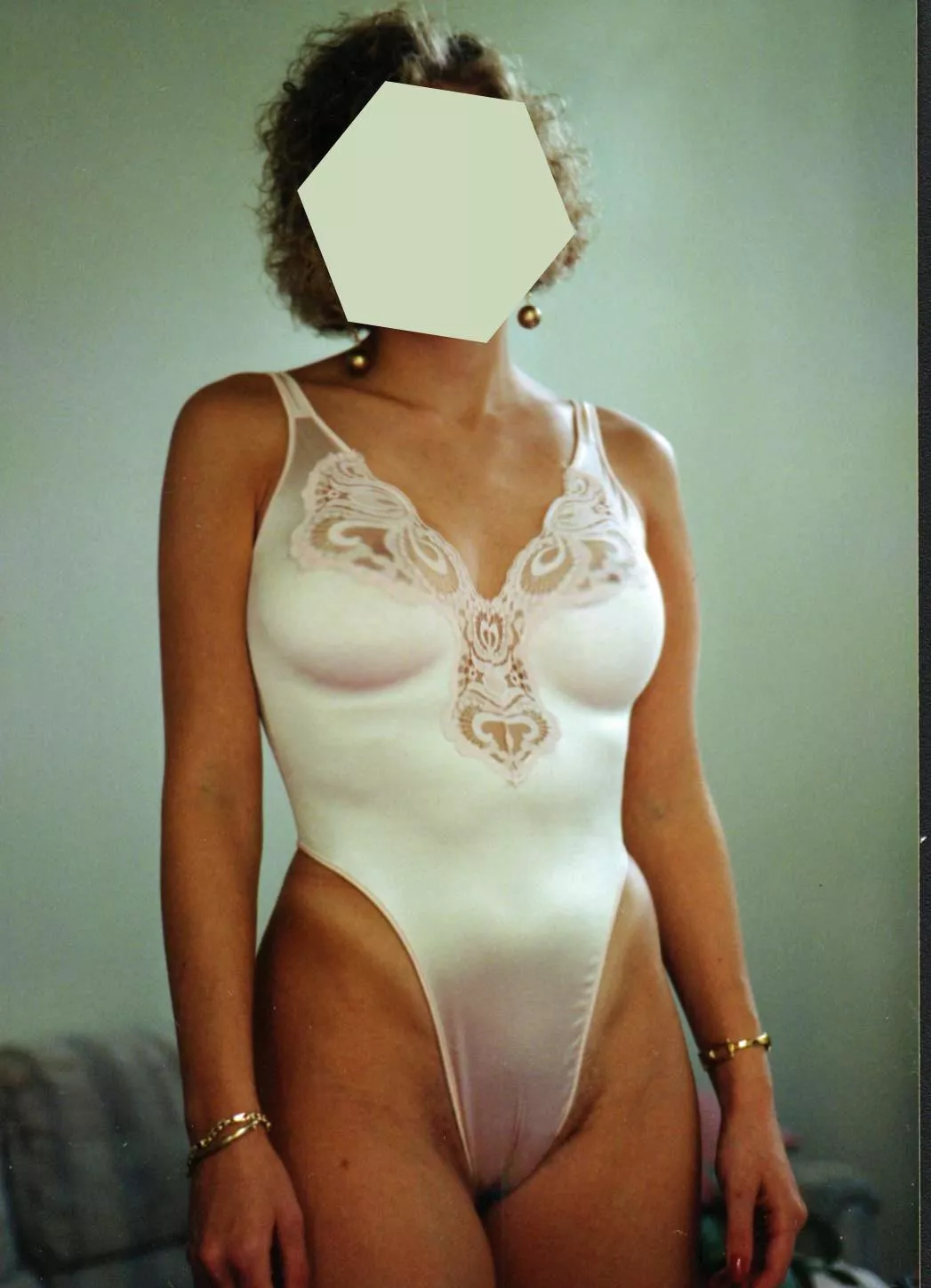 Flash back to 1990. Always buy your bodysuits a size smaller for a tight fit.