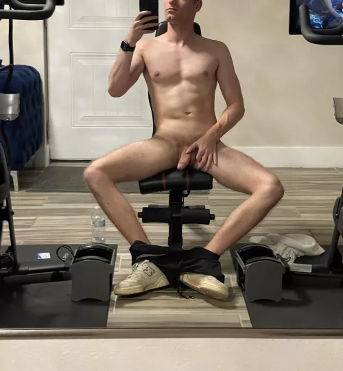 Got naked at the hotel gym