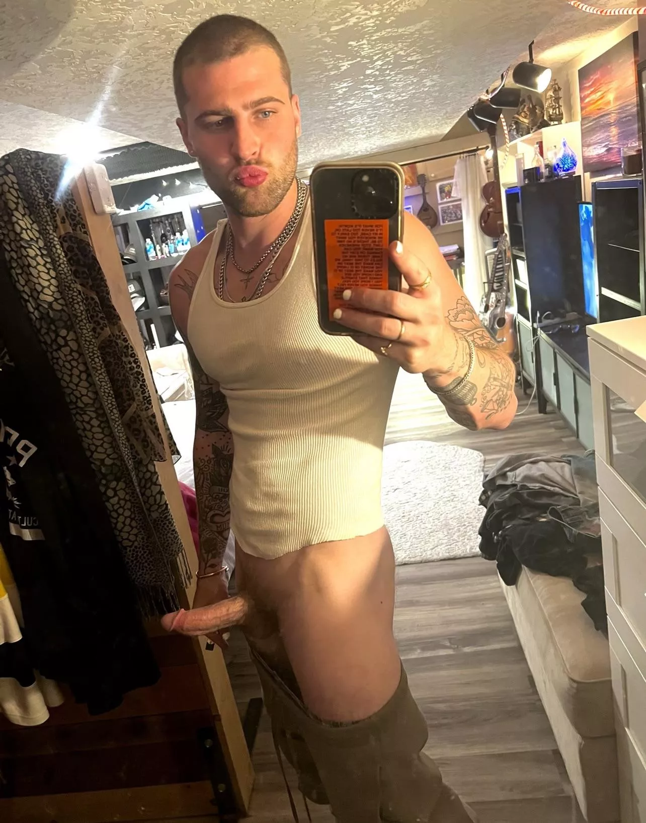 Me waiting patiently for my cock to fall into someone’s mouth