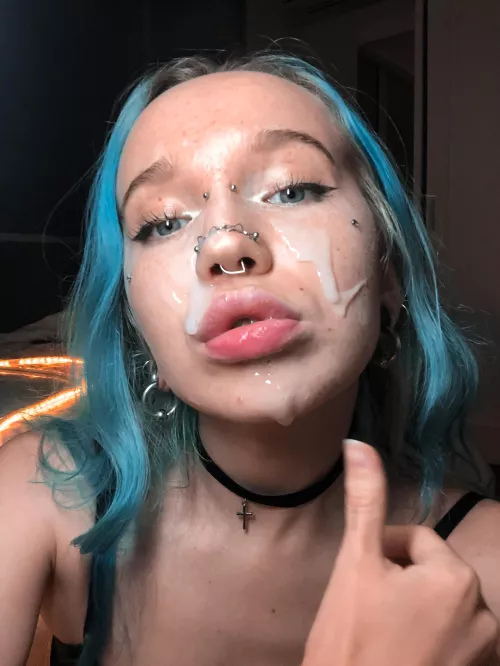 My face is soaked with cum