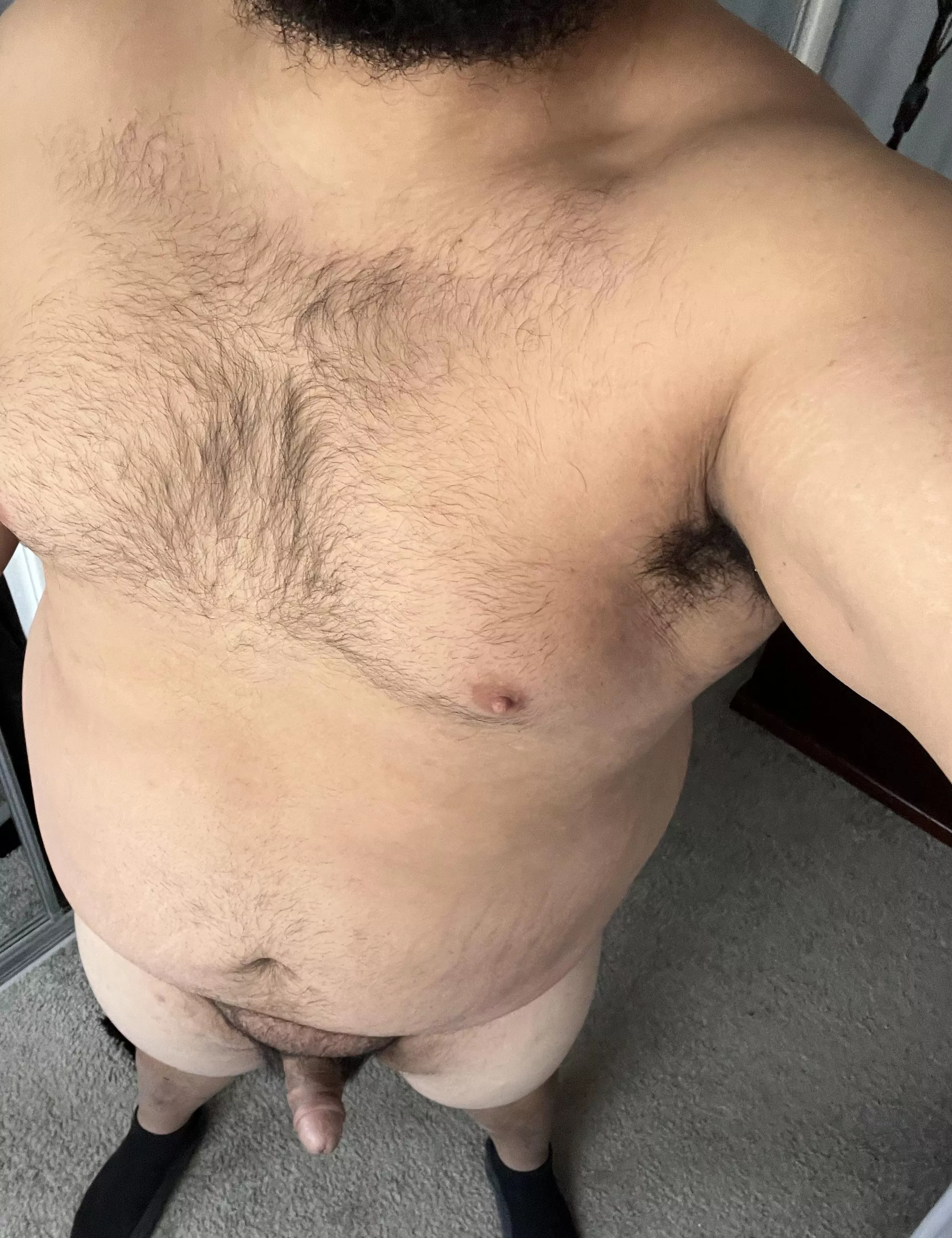 Off from work today… should I put clothes on or stay like this 🤔