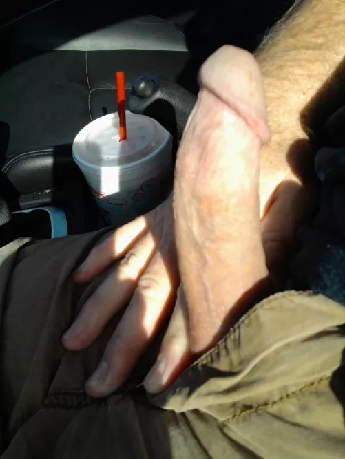 Opened my sunroof to give my hard cock a little sunshine...