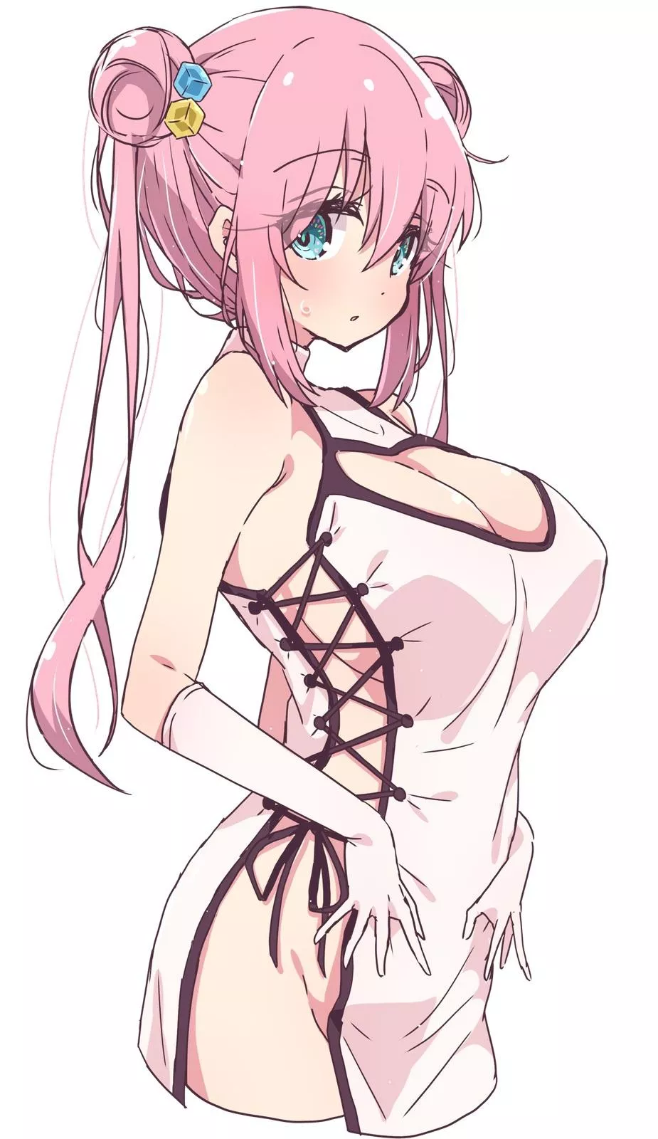 Perky waifu dressing sexy