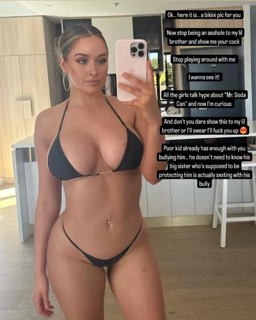 Sexting with her little brother's bully