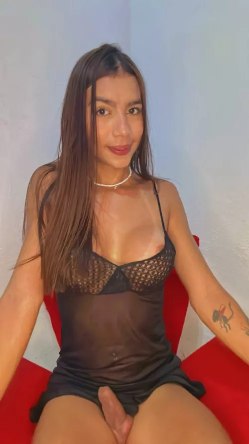 wanna jerk off with a big titty tgirl? 😇