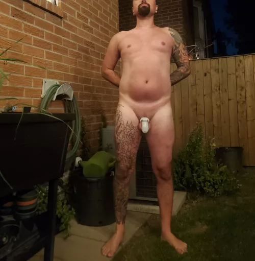 Doing as I'm told, making her happy by exposing myself outside and being mommy's