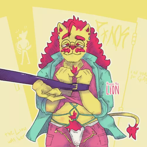 Having some fun in the restrooms before the movie (hornylionsart)