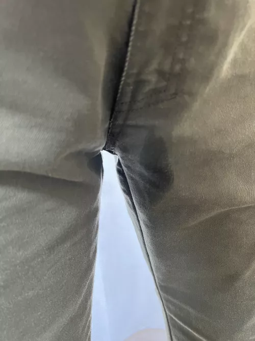 I go out with my precum oozing in a chastity belt