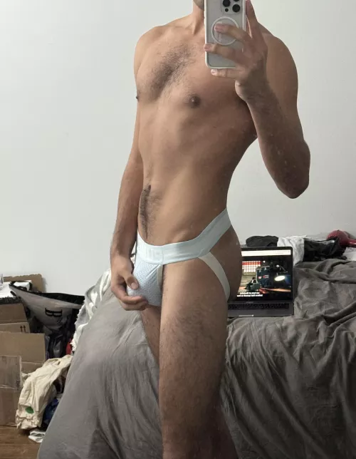 I was working out but got distracted by my bulge