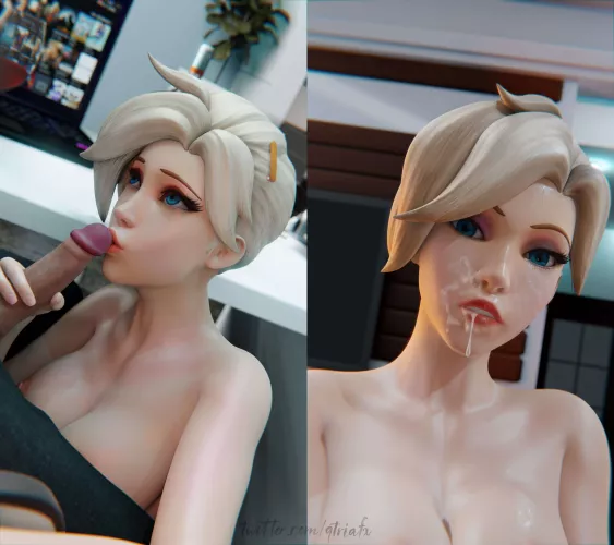 Mercy loves sucking cock