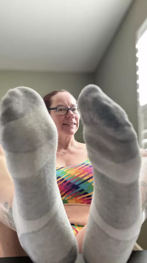 Mmm. Fresh from the gym.. want my white Pumas after tomorrow’s workout? 2 days wear is standard for my socks. dm for more info.