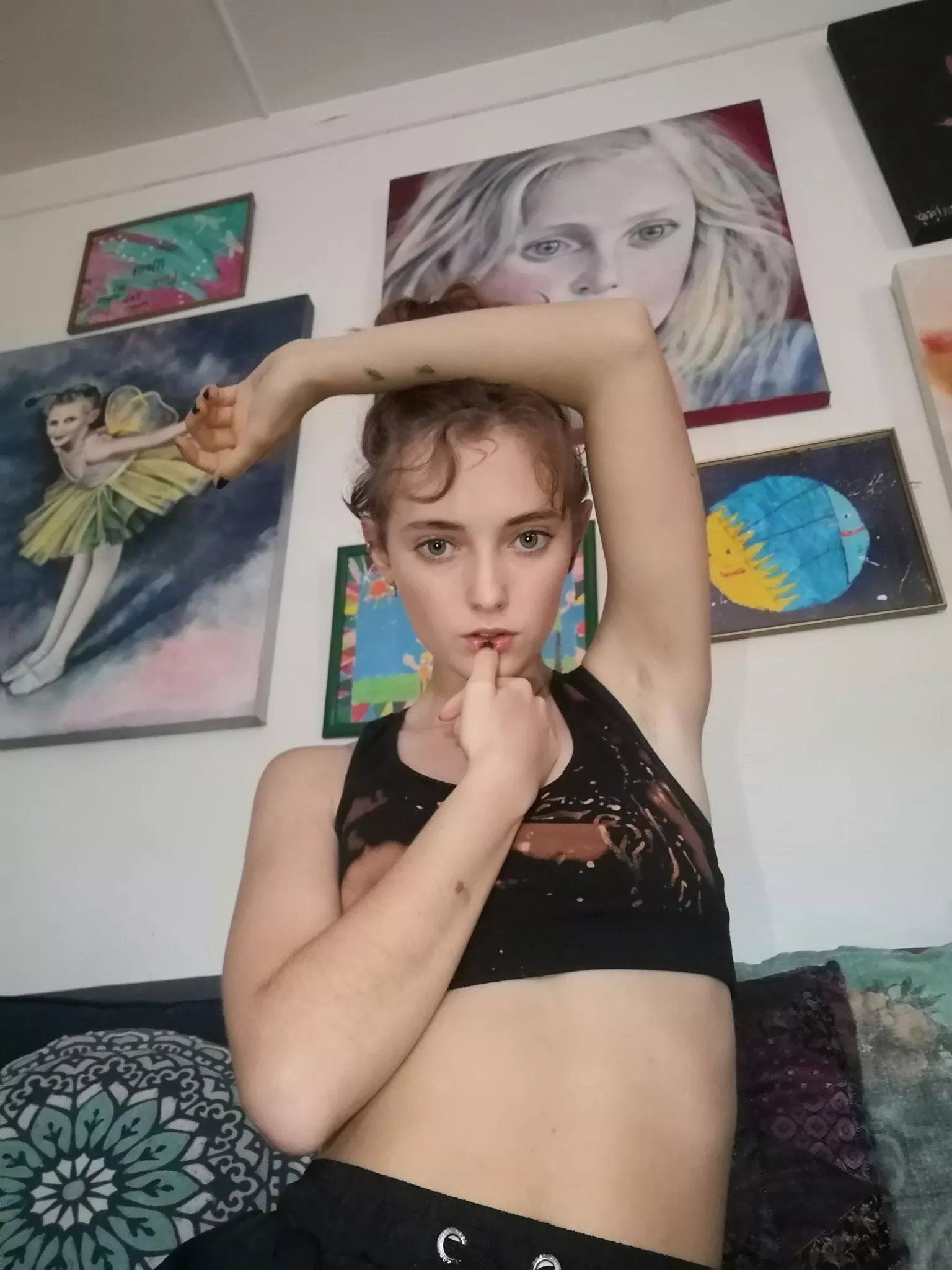 My cute armpit? It's like a secret weapon, always ready to make a surprise appearance. F18