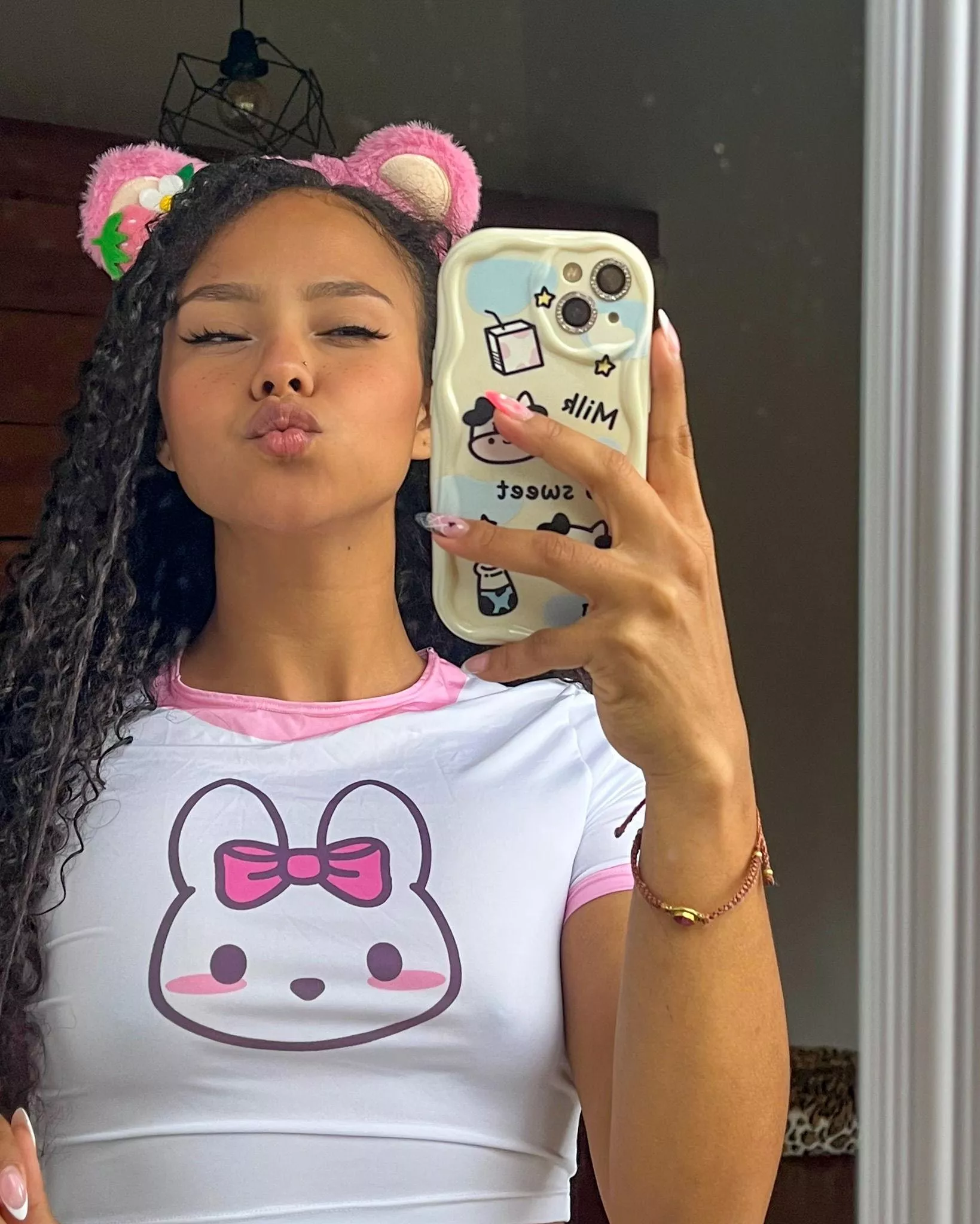 Pink ears and kisses