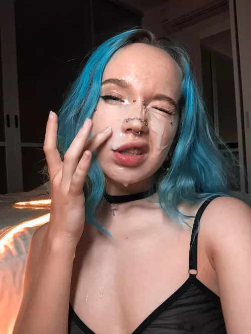 Selfies after my dick splattered on me.