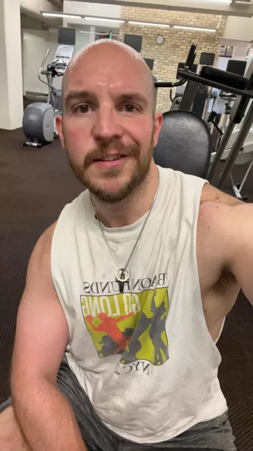 Sweaty as heck but hit a new PR for bicep curls so that’s exciting!