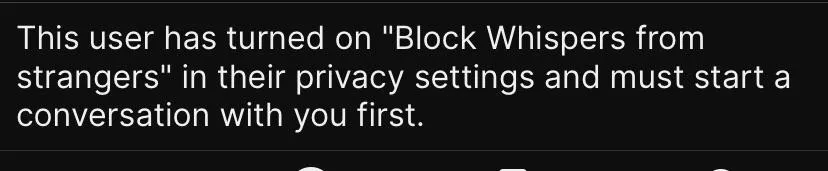 Unable to respond to whisper