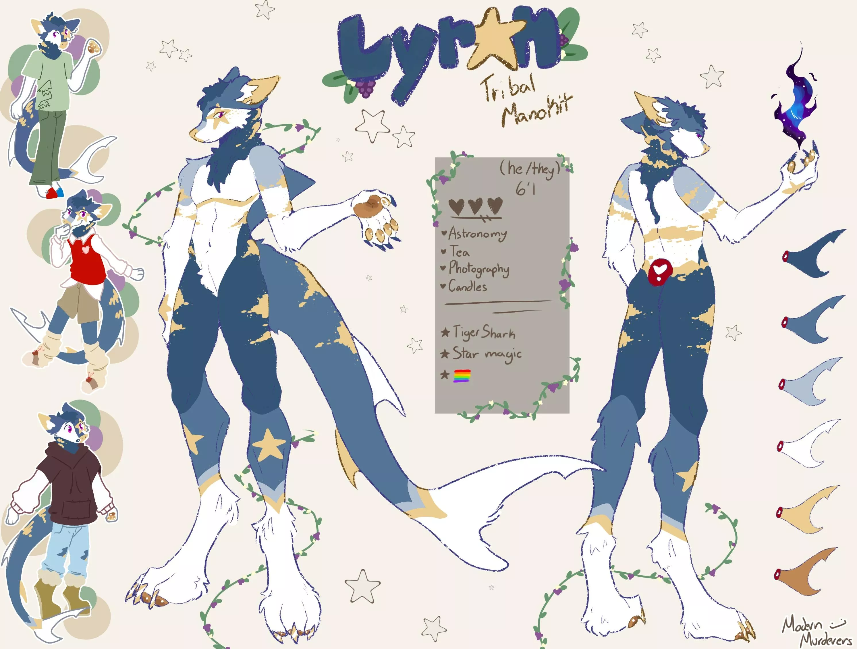 Updated ref sheet please click it to see it better ;-; [Art by me]