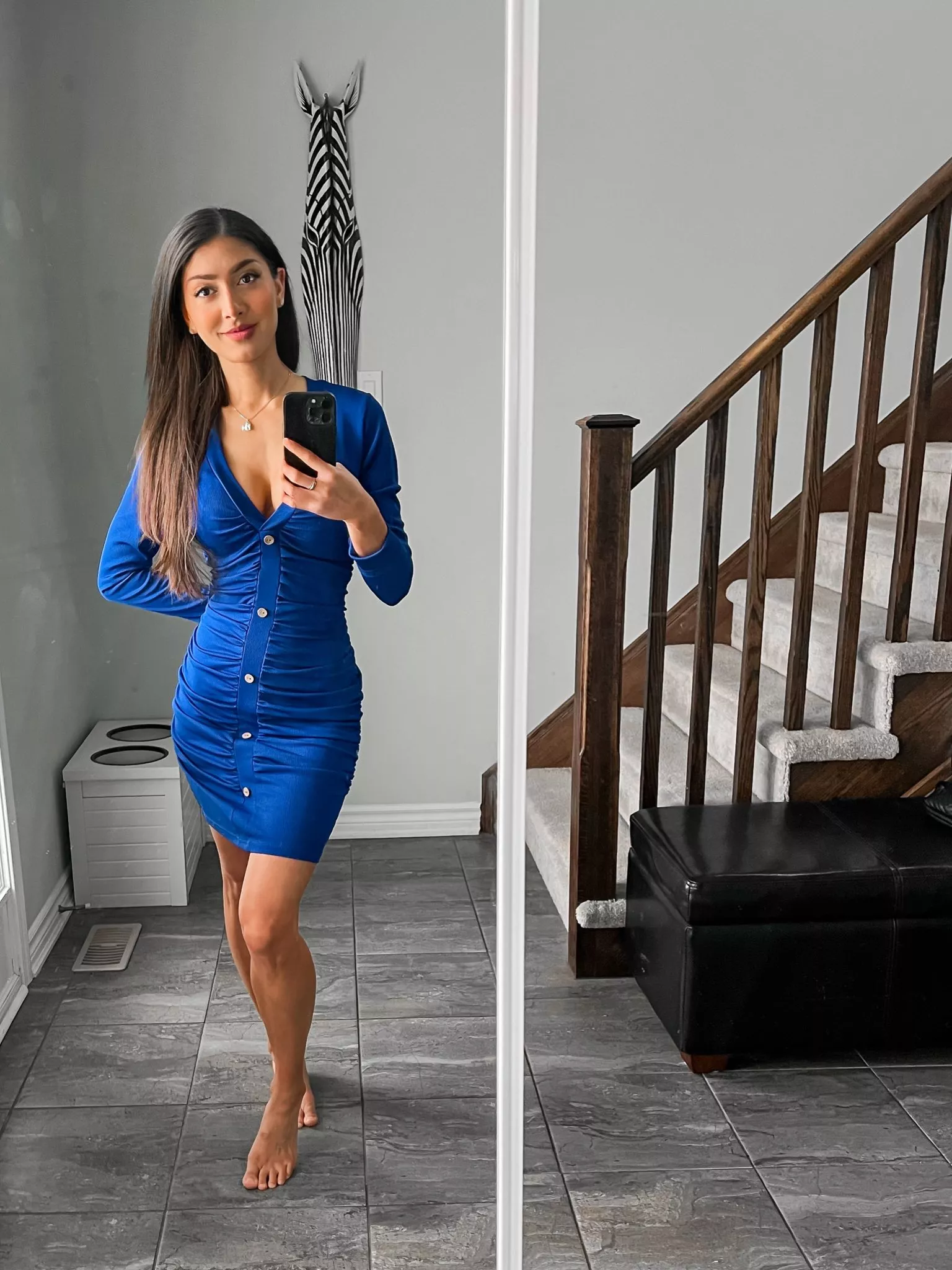 Blue Buttoned Up Dress