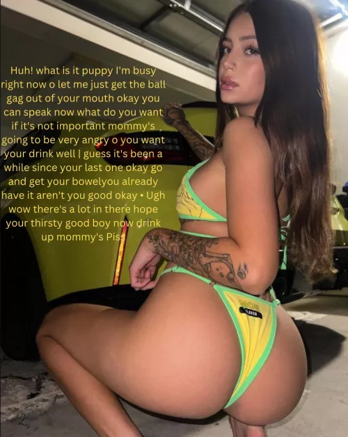 Getting a drink from mommy