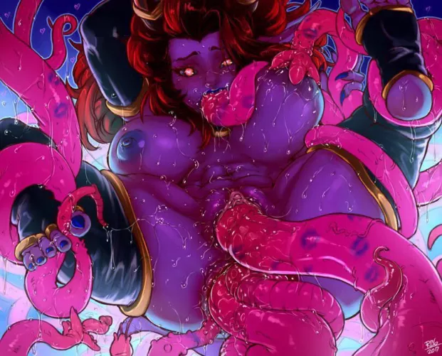 Getting all her holes properly filled (artist unknown)