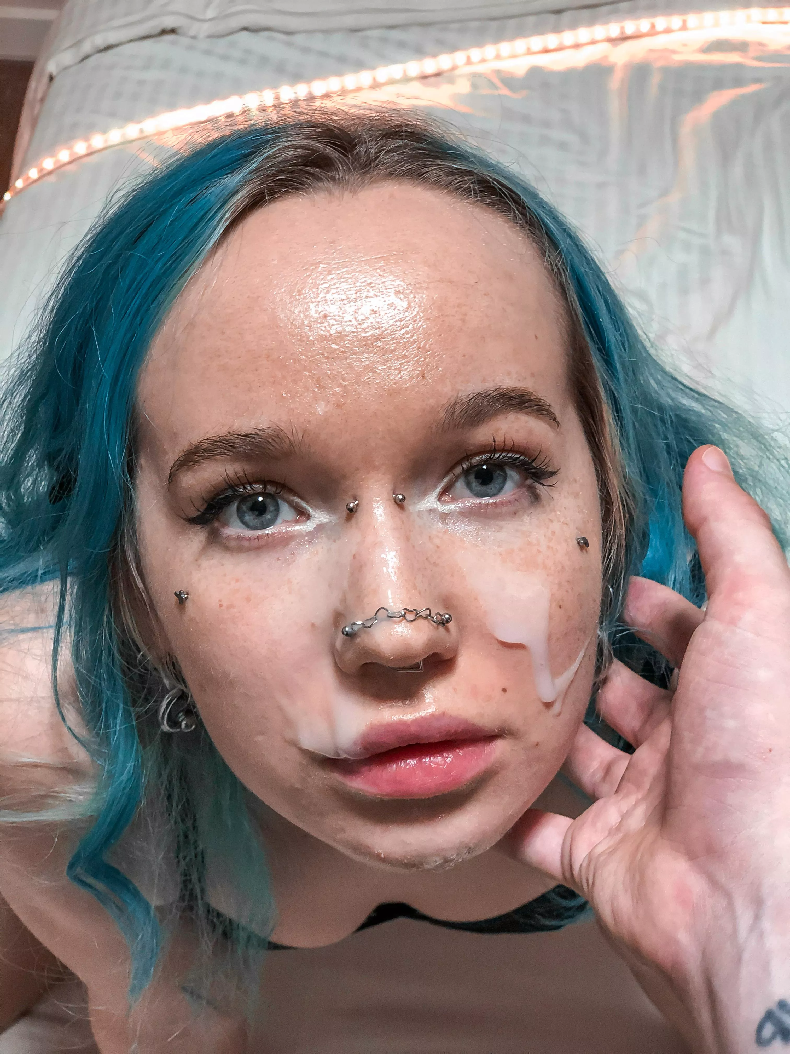 My daddy shot his cum in my face.