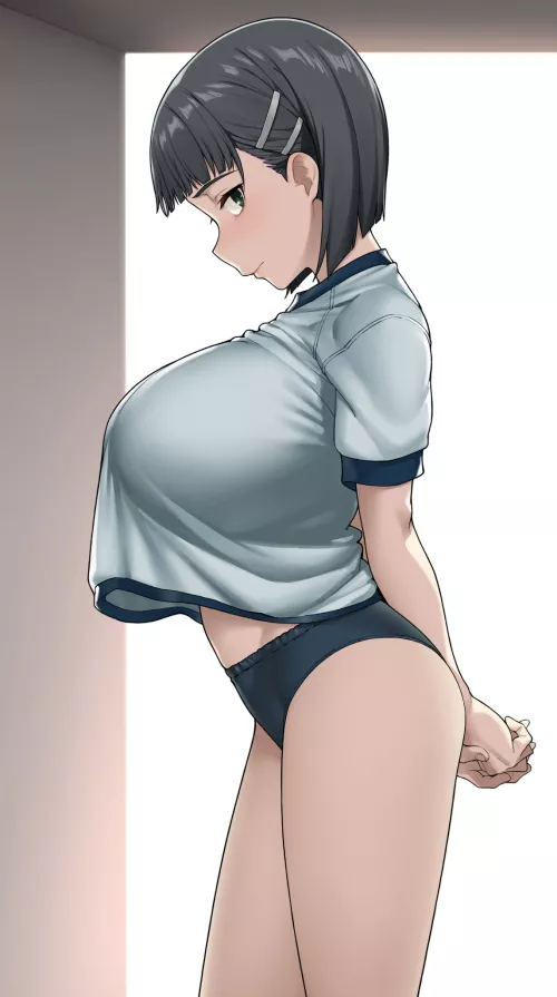 Suguha Embarrassed In Her Gym Uniform (Sword Art Online)