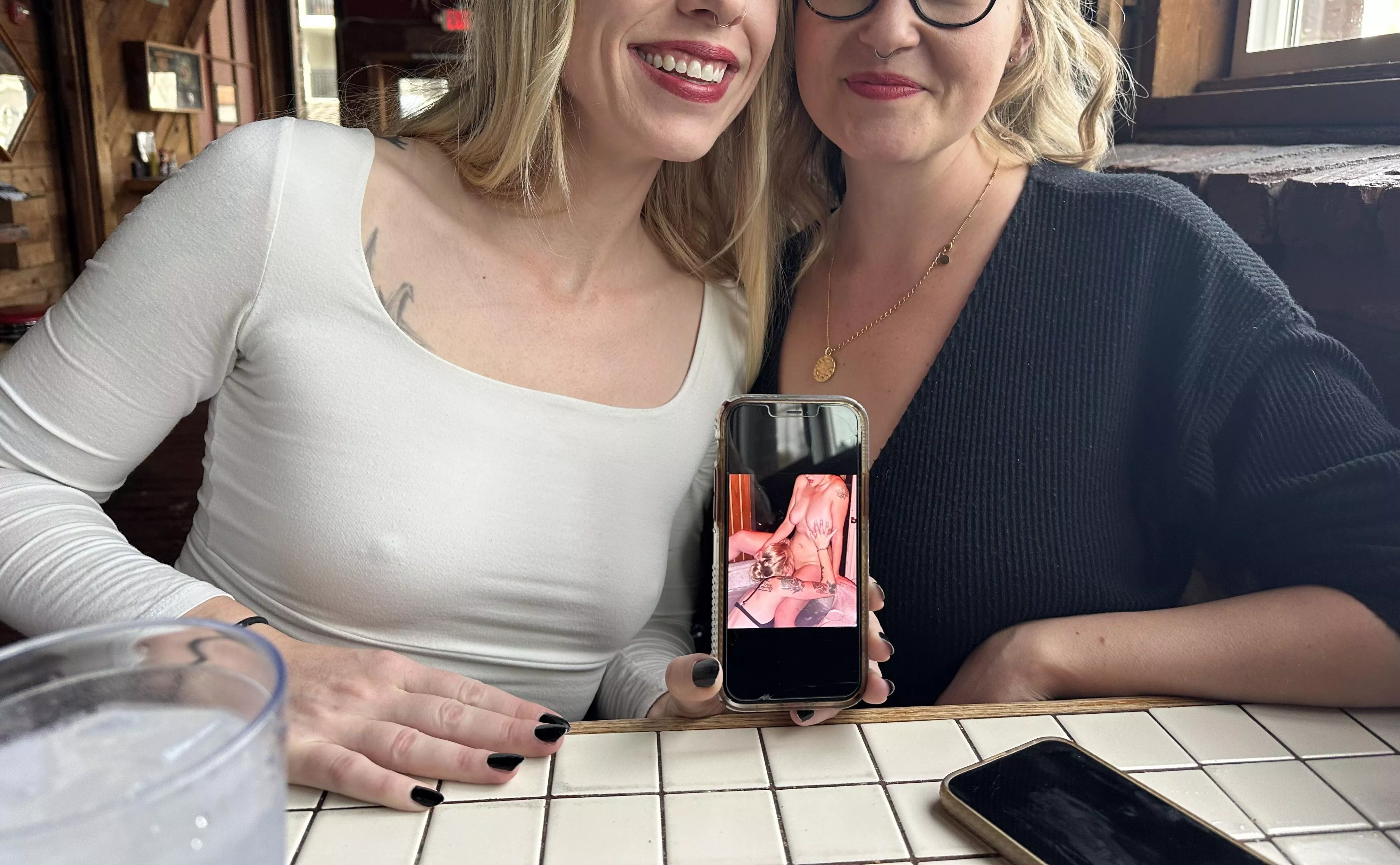 Two naughty wives replaying the night before!!