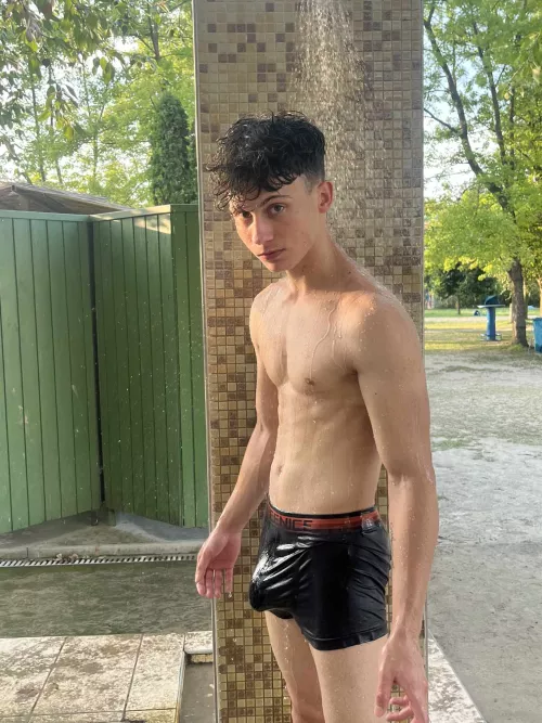 Would you take a shower with me in my underwear?