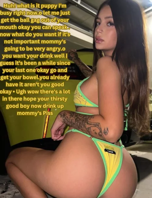 Getting a drink from mommy