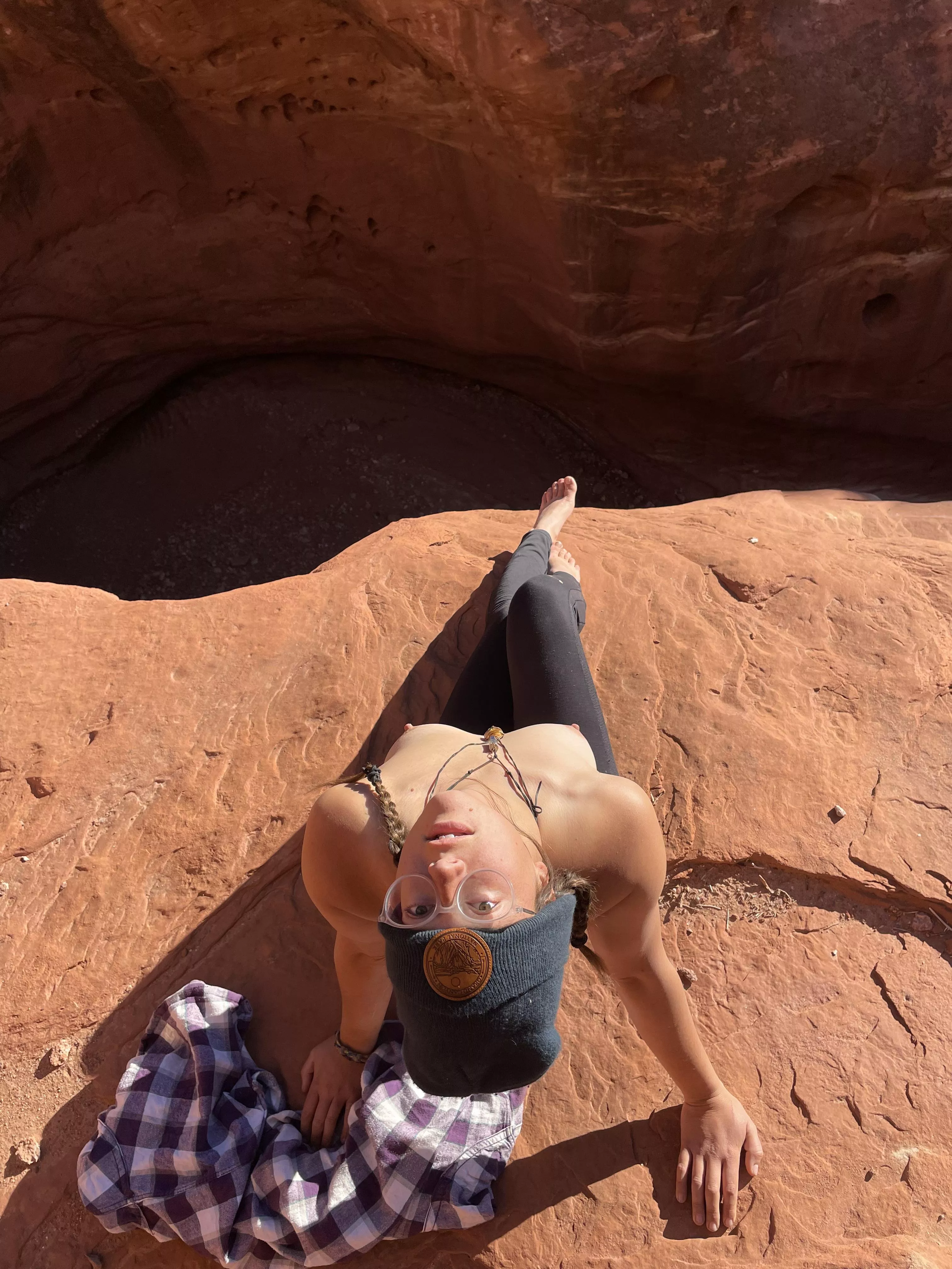 Got naked at the edge of this canyon on the trail. I wonder who saw me