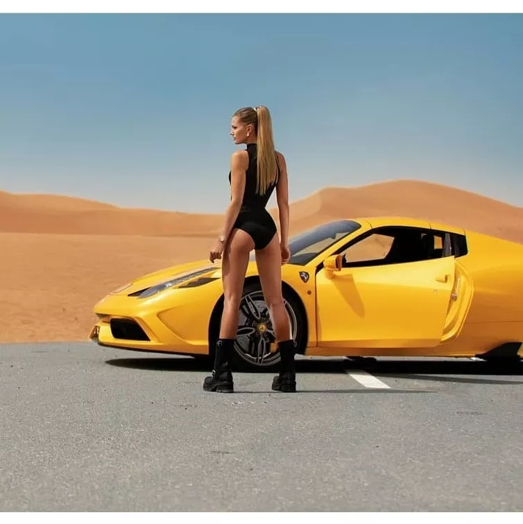 Yellow sports car