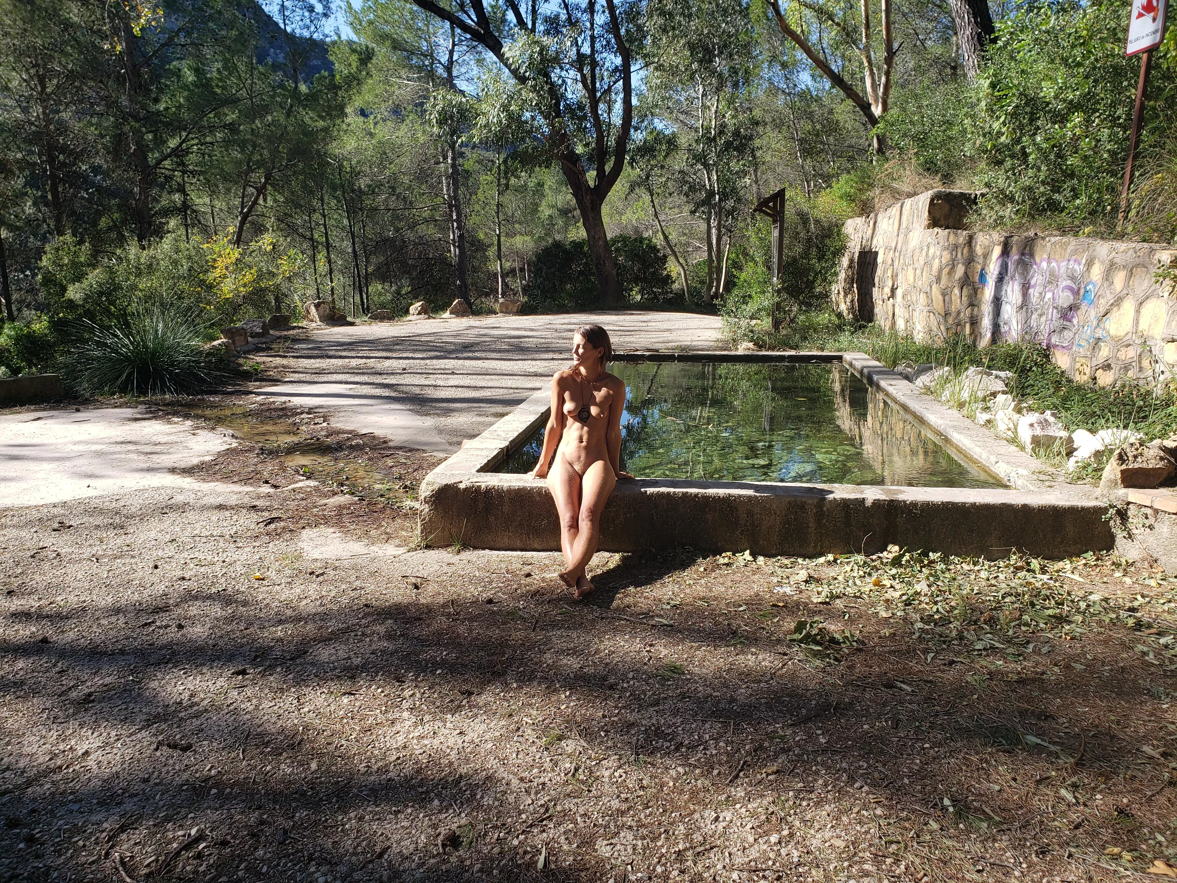 Barefoot hike and then skinny dip ! Loved it !