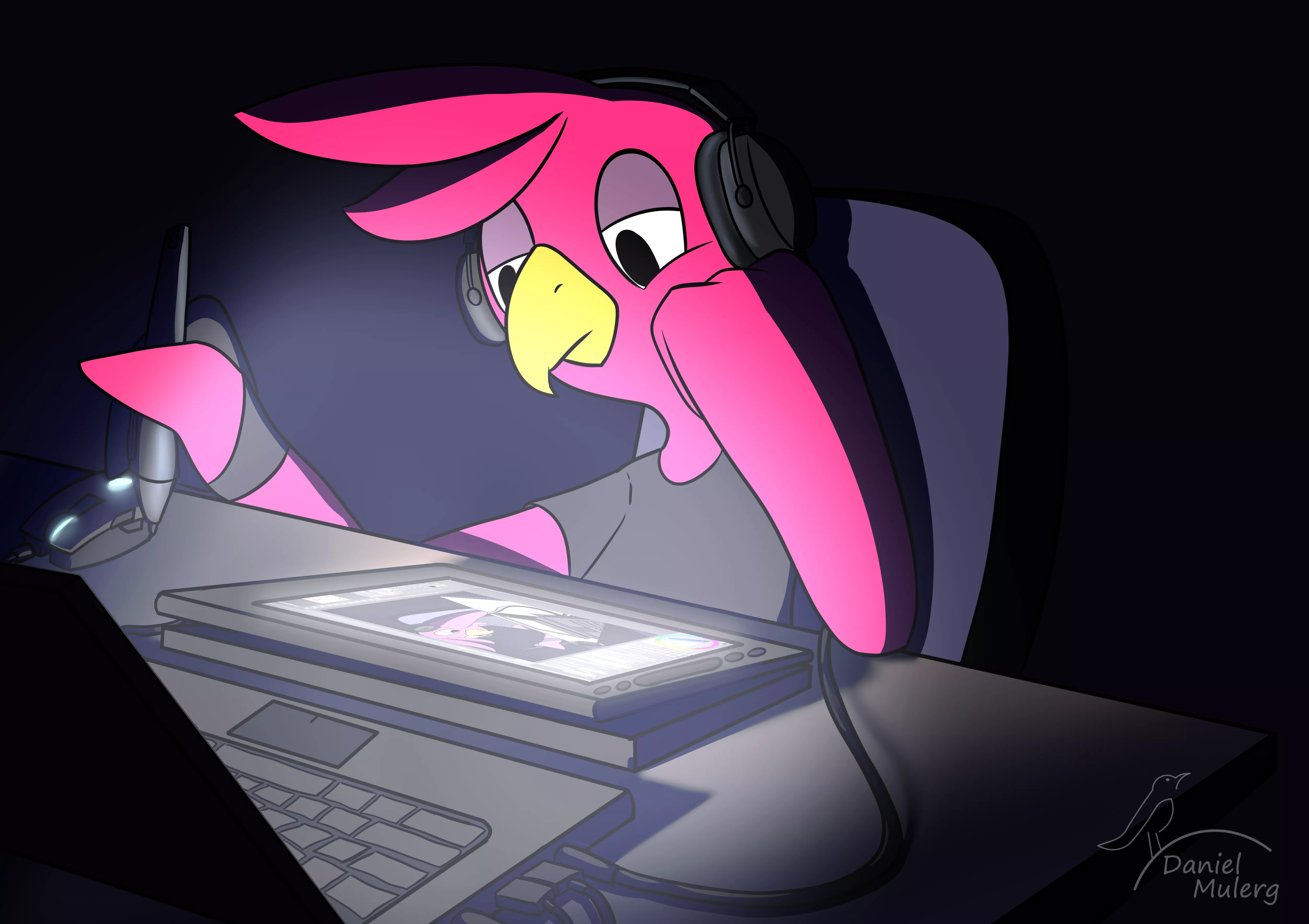 I didn't know what to draw, so I drew myself drawing.