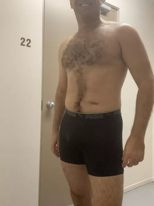 Stripped down in the apartment stairwell;)